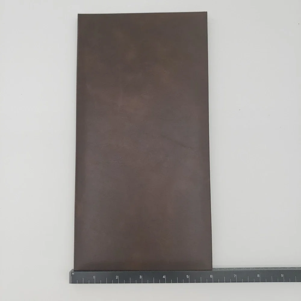 Vintage Brown Faux Leather Folding Multi Photo Frame Gold Trim Easel Stand